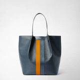 Vertical secret tote bag in stepan - ocean blue/navy/sunrise