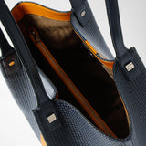 Vertical secret tote bag in stepan - ocean blue/navy/sunrise
