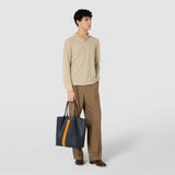 Vertical secret tote bag in stepan - ocean blue/navy/sunrise