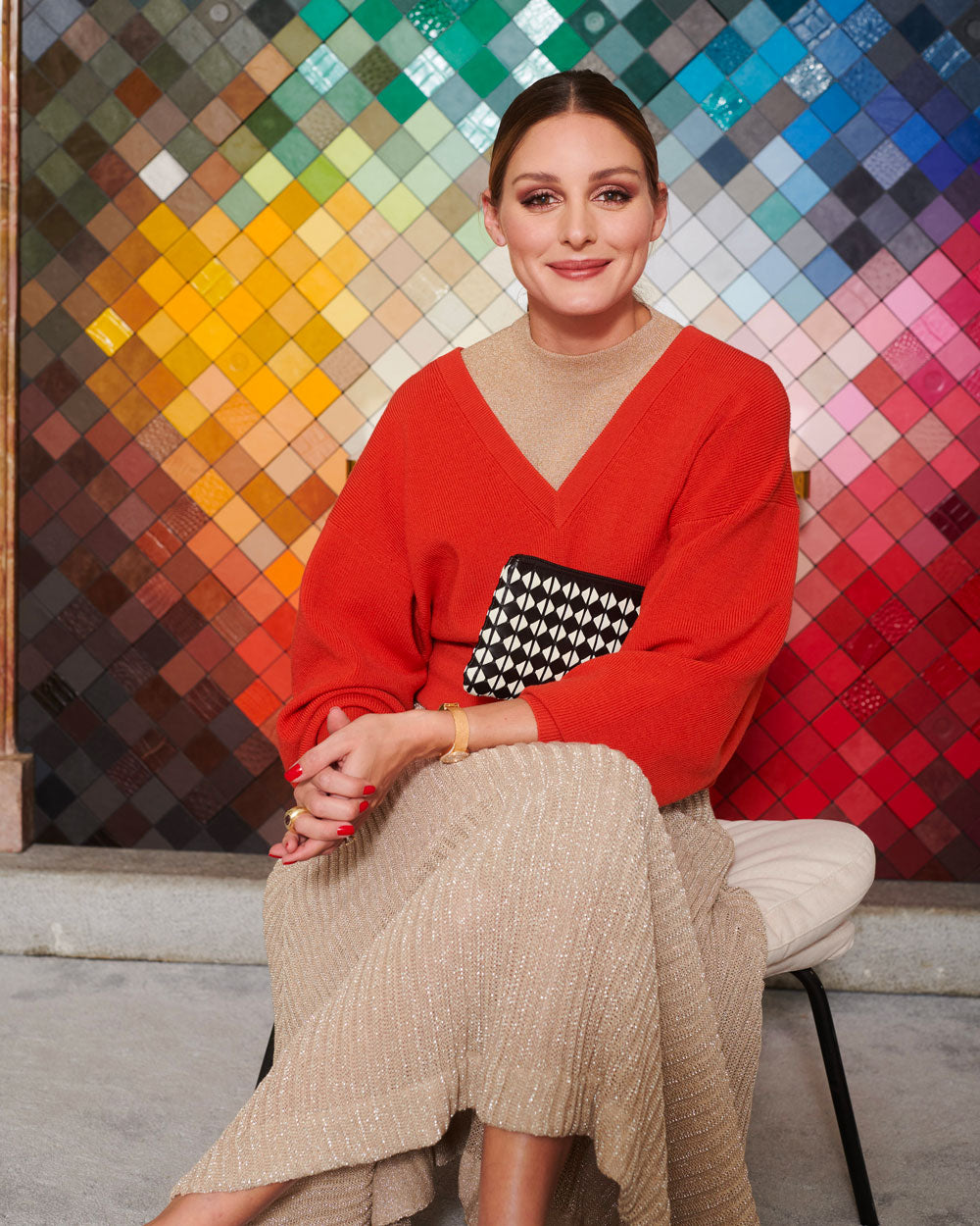 Mask Pouch With Zip in Mosaico - Serapian