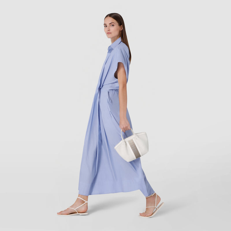Mini secret bag in canvas and mosaico - off-white/shaded sahara