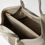 Petit sac cabas secret en toile et mosaico - off-white/shaded sahara
