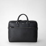Attaché-case slim en cuir cachemire - black