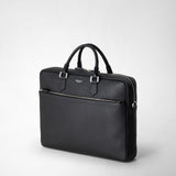 Attaché-case slim en cuir cachemire - black