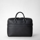 Attaché-case slim en cuir cachemire - black