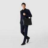 Attaché-case slim en cuir cachemire - black