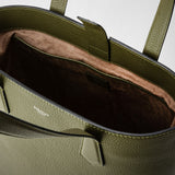 Day tote bag in cachemire leather - olive green
