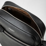 Sacoche north south en cuir cachemire - black