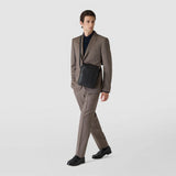 North south messenger in cachemire leather - black