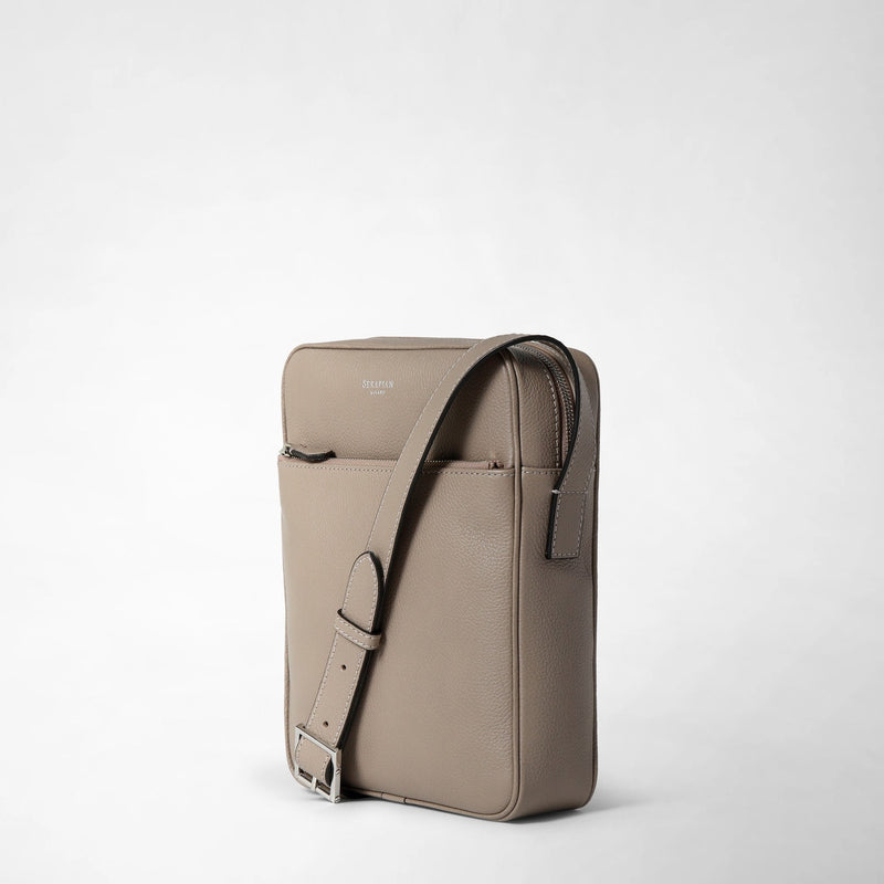 North south messenger in cachemire leather - sahara