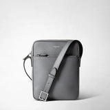 North south messenger in cachemire leather - shadow