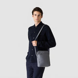 North south messenger in cachemire leather - shadow
