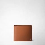 4-card billfold wallet with coin pouch in cachemire leather - tobacco