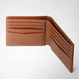 4-card billfold wallet with coin pouch in cachemire leather - tobacco