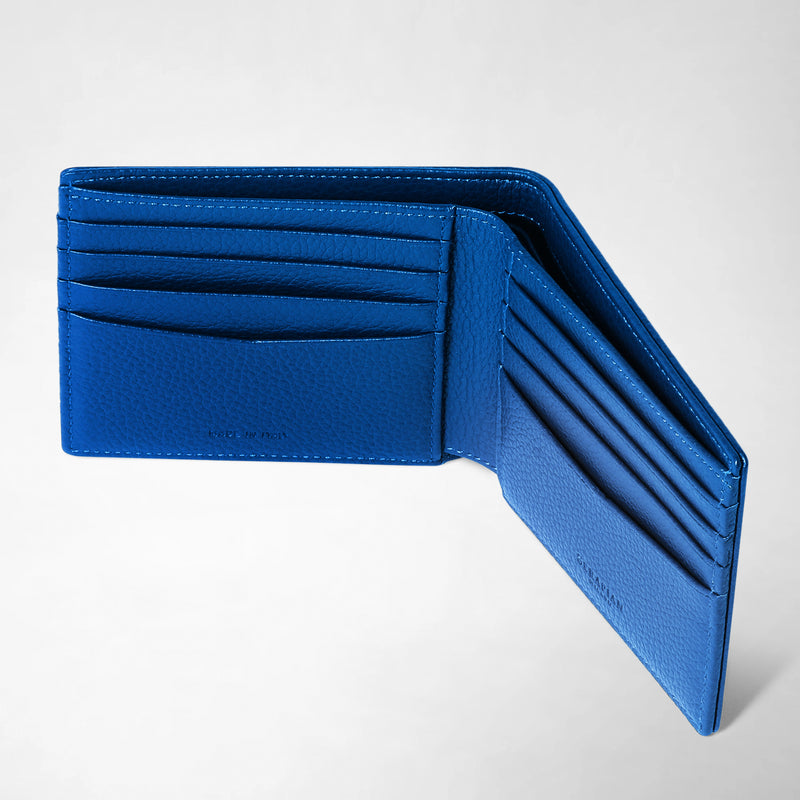 Portefeuille 8 fentes en cuir cachemire - winter blue