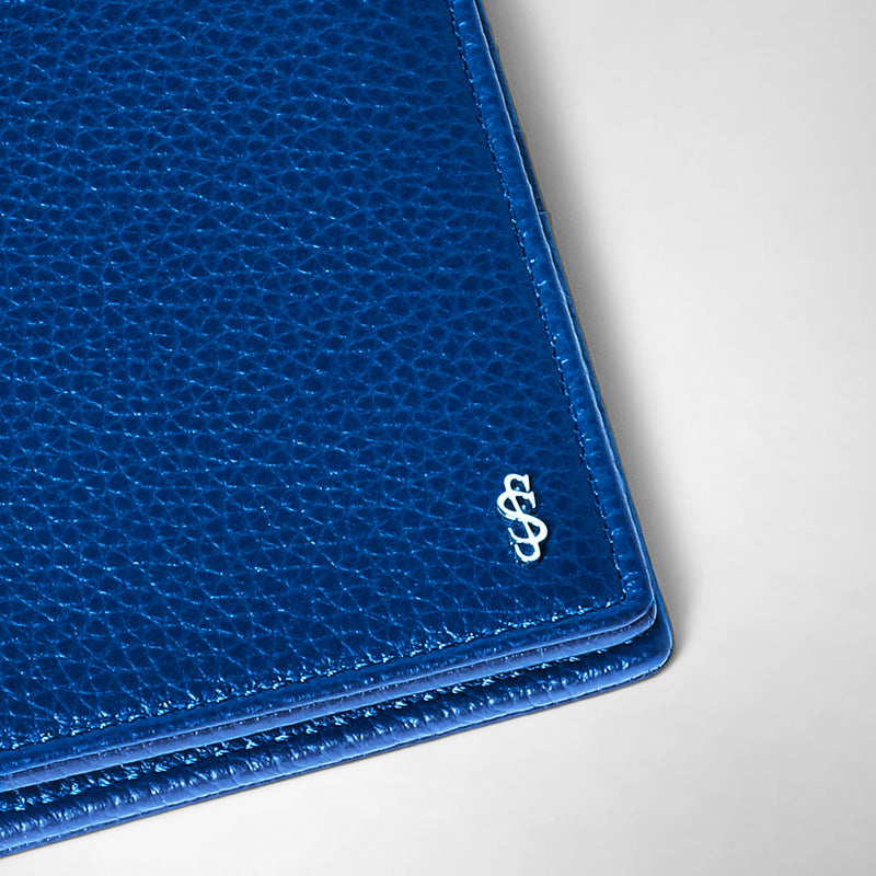 Portefeuille 8 fentes en cuir cachemire - winter blue