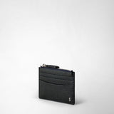 Porte-cartes zippé en cuir cachemire - navy blue