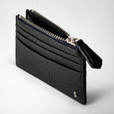 Porte-cartes zippé en cuir cachemire - navy blue