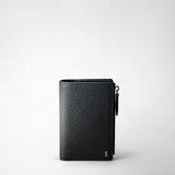 VERTICAL BIFOLD WALLET WITH ZIP IN CACHEMIRE LEATHER