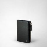 VERTICAL BIFOLD WALLET WITH ZIP IN CACHEMIRE LEATHER