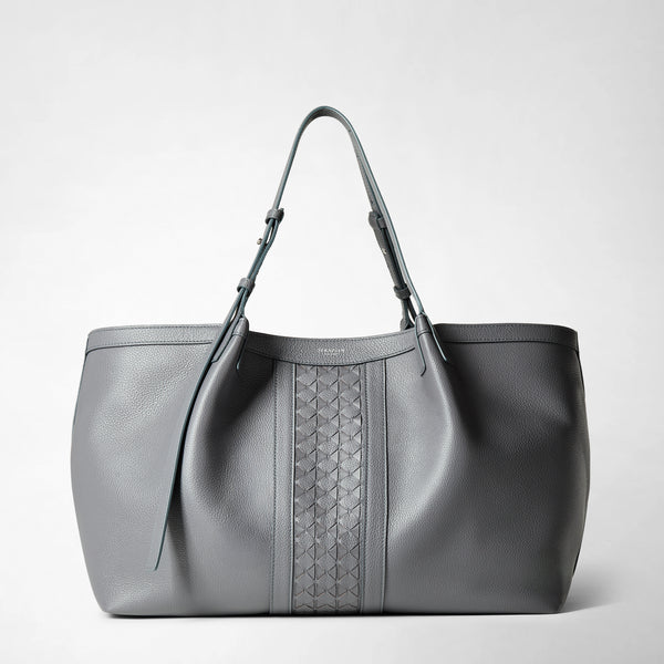 Secret tote bag in cachemire leather and mosaico - shadow