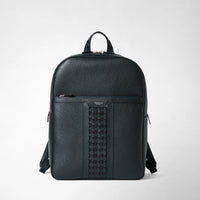 BACKPACK IN CACHEMIRE LEATHER AND MOSAICO Navy Blue
