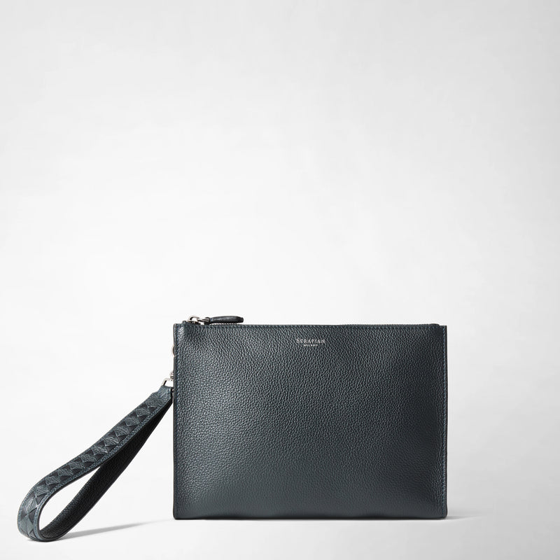 CLUTCH IN CACHEMIRE LEATHER AND MOSAICO