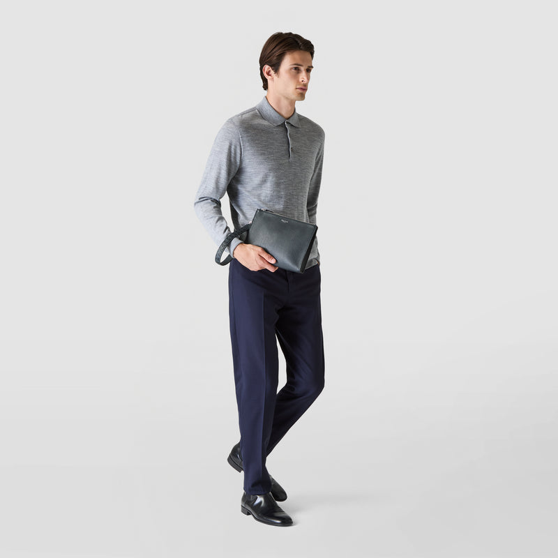 CLUTCH IN CACHEMIRE LEATHER AND MOSAICO