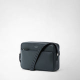 Sacoche east west en cuir cachemire - navy blue