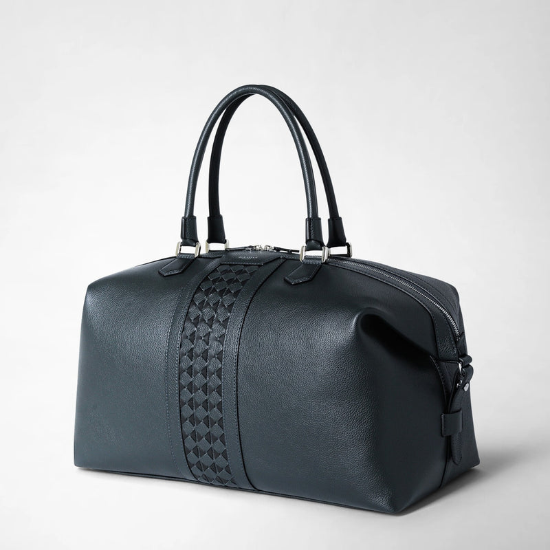 Sac de voyage en cuir cachemire et mosaico - navy blue