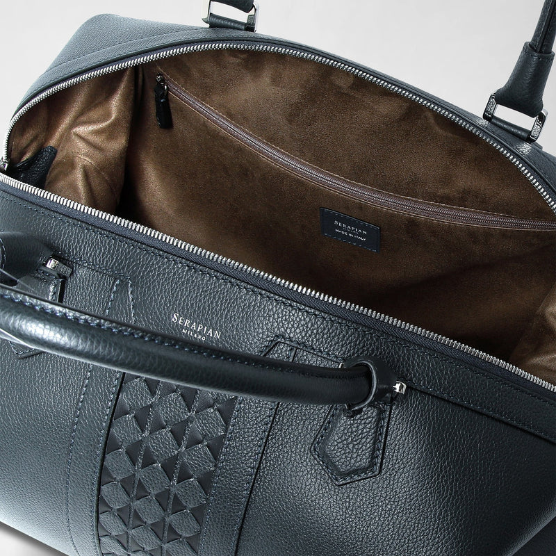 Sac de voyage en cuir cachemire et mosaico - navy blue