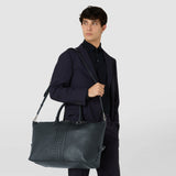 Sac de voyage en cuir cachemire et mosaico - navy blue