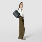 Small secret tote bag in cachemire leather and mosaico - black