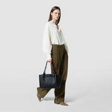 Small secret tote bag in cachemire leather and mosaico - black