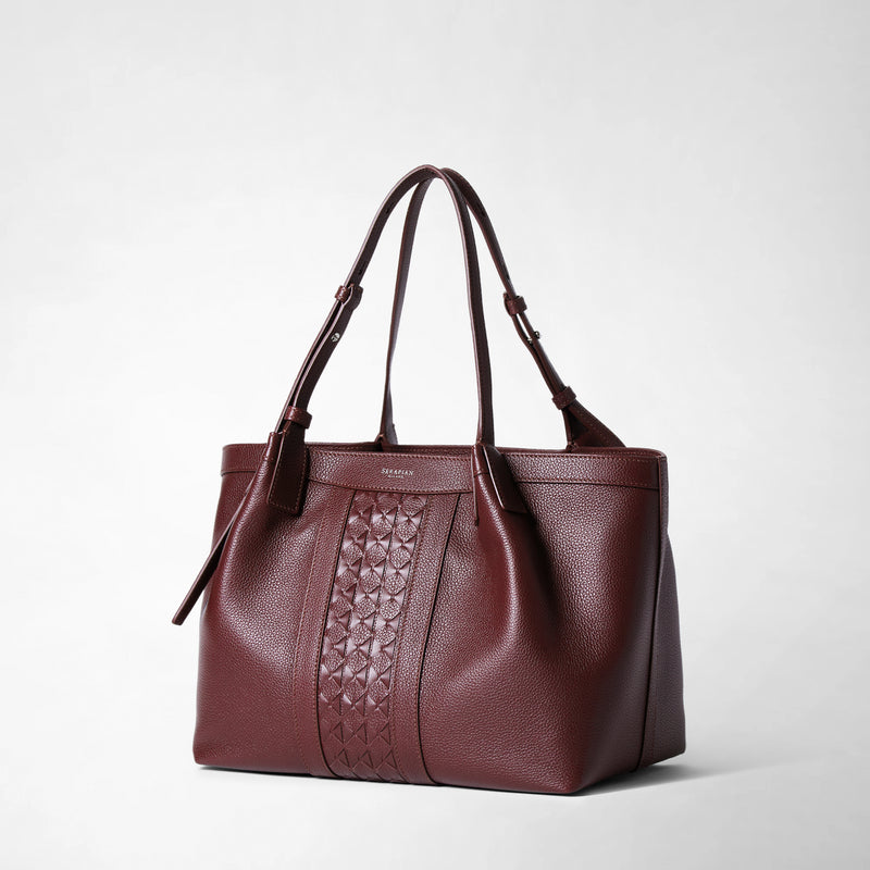 SMALL SECRET TOTE BAG IN CACHEMIRE LEATHER AND MOSAICO