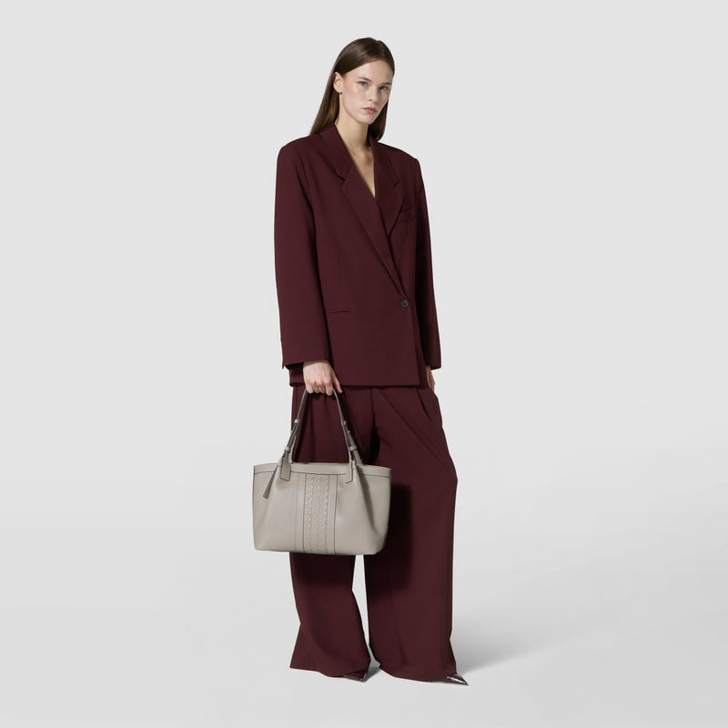 Small secret tote bag in cachemire leather and mosaico - sahara