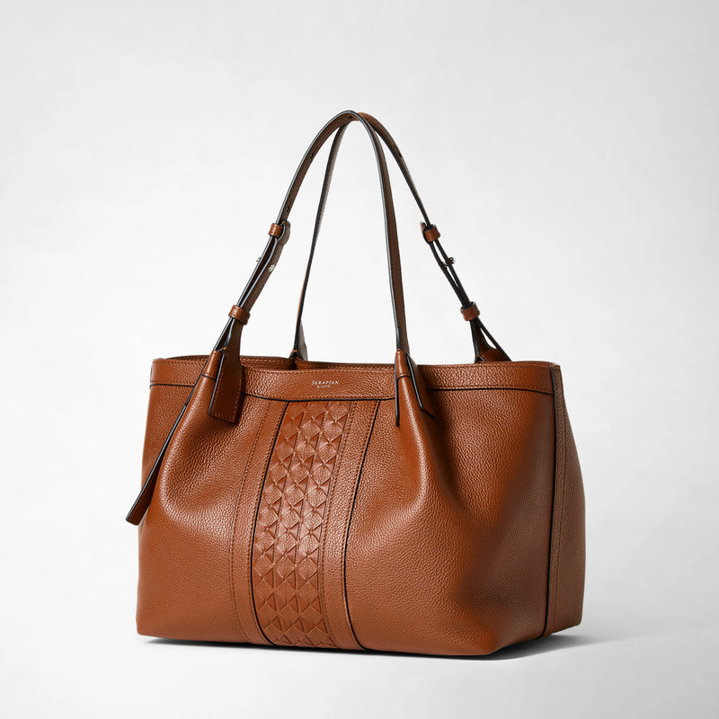 SMALL SECRET TOTE BAG IN CACHEMIRE LEATHER AND MOSAICO