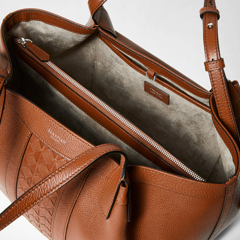 SMALL SECRET TOTE BAG IN CACHEMIRE LEATHER AND MOSAICO