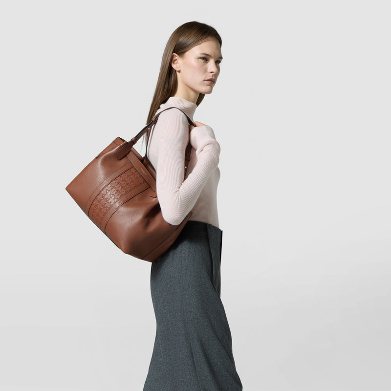 SMALL SECRET TOTE BAG IN CACHEMIRE LEATHER AND MOSAICO