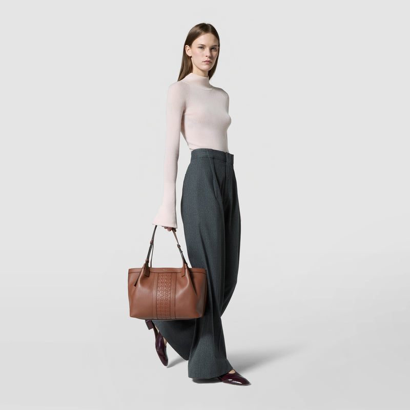 SMALL SECRET TOTE BAG IN CACHEMIRE LEATHER AND MOSAICO