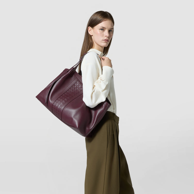 SECRET TOTE BAG IN CACHEMIRE LEATHER AND MOSAICO