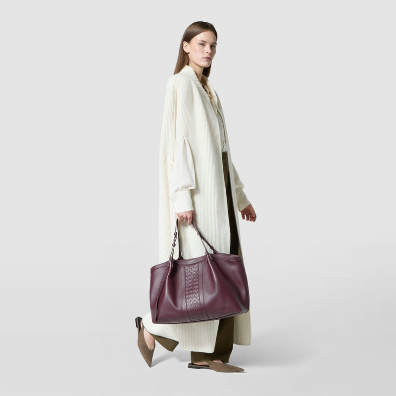 SECRET TOTE BAG IN CACHEMIRE LEATHER AND MOSAICO