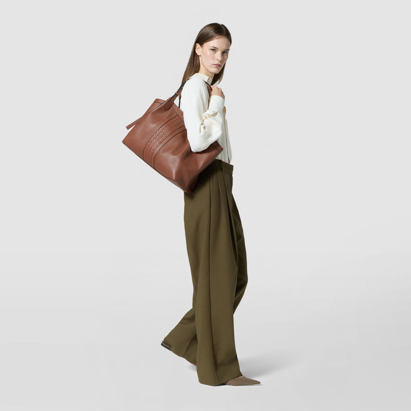 SECRET TOTE BAG IN CACHEMIRE LEATHER AND MOSAICO