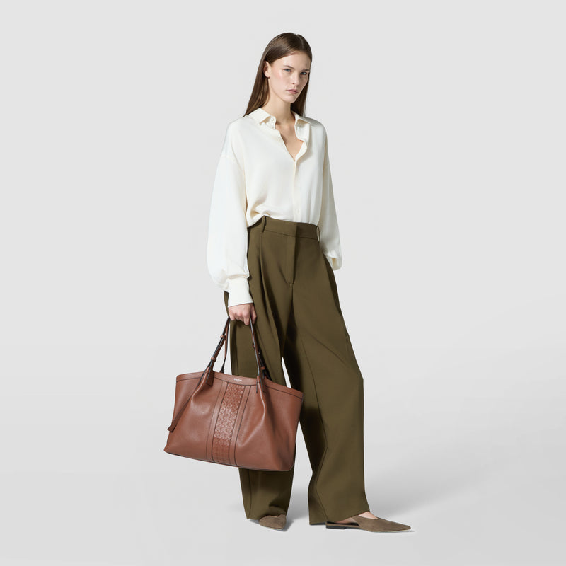 SECRET TOTE BAG IN CACHEMIRE LEATHER AND MOSAICO