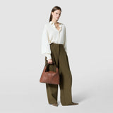 Ani shoulder bag in cachemire leather and mosaico - tobacco