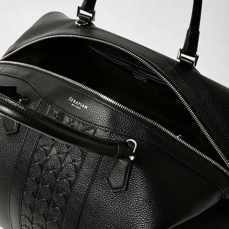 SMALL TRAVEL BAG IN CACHEMIRE LEATHER AND MOSAICO