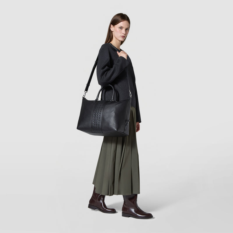 SMALL TRAVEL BAG IN CACHEMIRE LEATHER AND MOSAICO