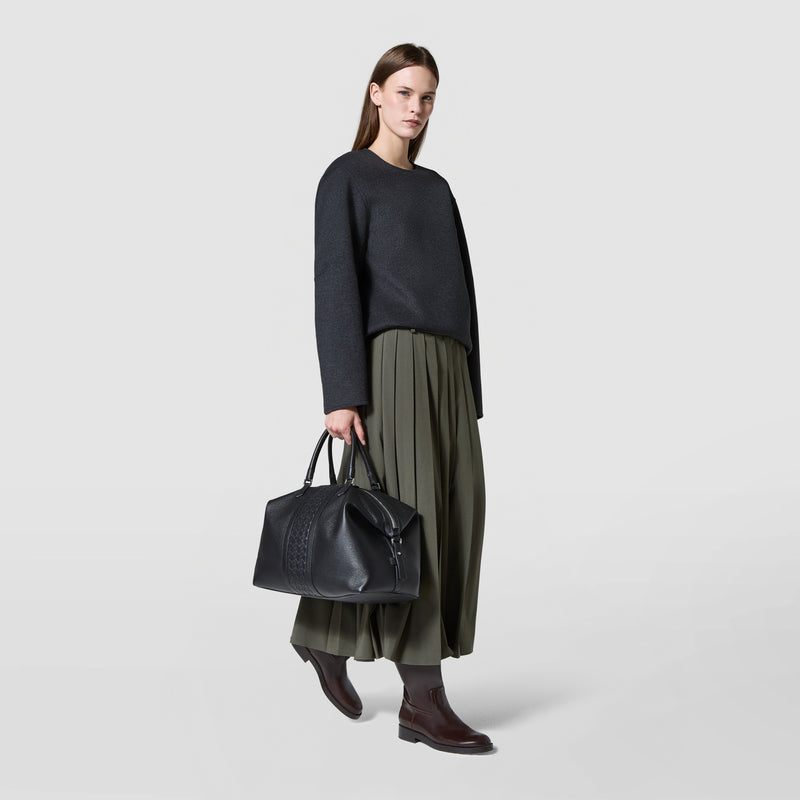 SMALL TRAVEL BAG IN CACHEMIRE LEATHER AND MOSAICO