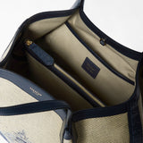 SECRET TOTE BAG IN DENIM AND RAFFIA