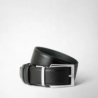 REVERSIBLE BELT IN EVOLUZIONE LEATHER Black/Navy Blue